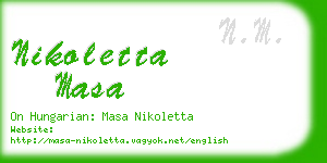 nikoletta masa business card